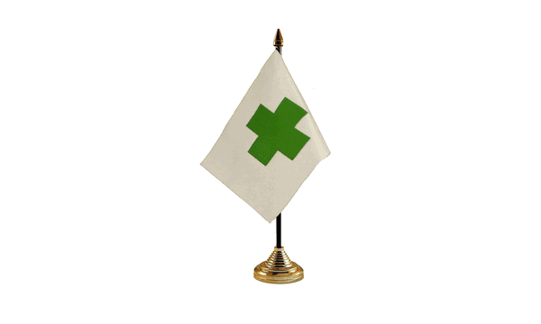Green Cross Table Flags